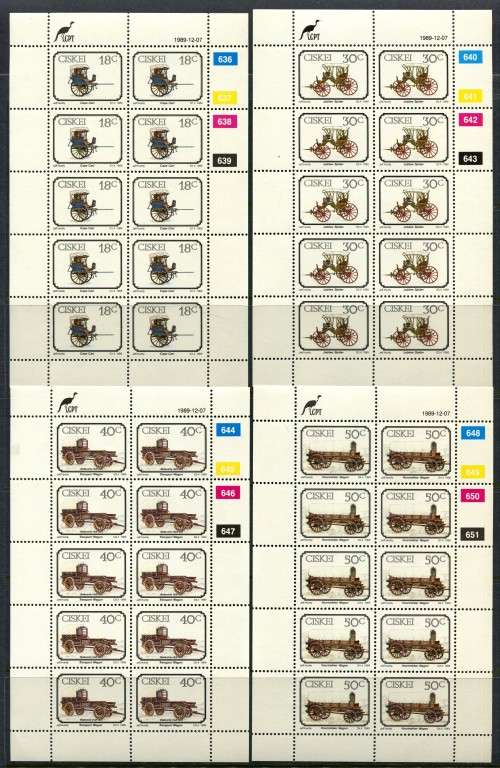 Ciskei - Set of 4 Full Sheets of 10 - 1989 - MNH