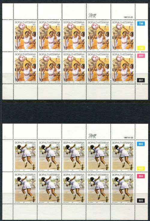 Bophuthatswana - Set of 4 Full Sheets of 10 - 1987 - MNH - Some Very Light Toning
