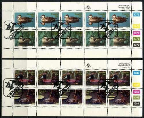 Transkei - Birds - Set of 4 Full Sheets of 10 -1992 - Used(CTO)
