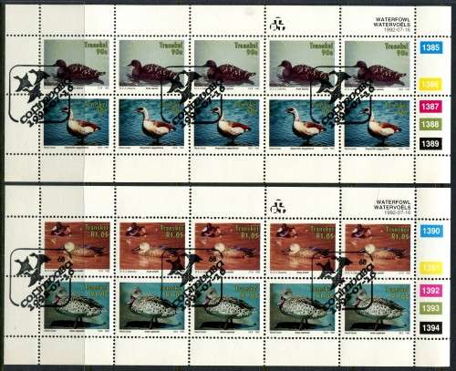 Transkei - Birds - Set of 4 Full Sheets of 10 -1992 - Used(CTO)