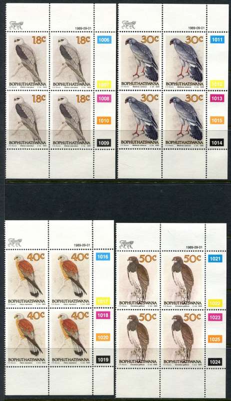 Bophuthatswana - Set of 4 Control Blocks of 4 - 1989 - MNH