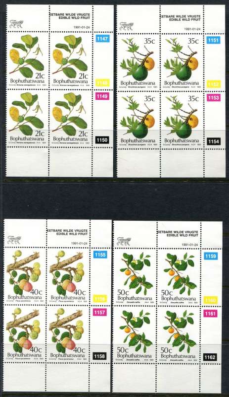 Bophuthatswana - Set of 4 Control Blocks of 4 - 1991 - MNH
