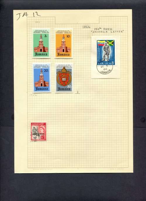 Jamaica - 6 Stamps Mounted (Hinged) On Album Page