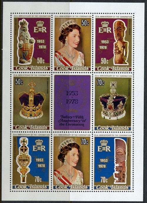 Cook Islands - Miniature Sheet - QEII 25th Anniversary of Coronation 1978 - MNH