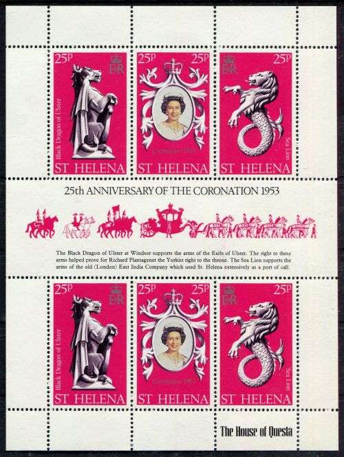 St. Helena - Sheet - QEII 25th Anniversary of Coronation 1978 - MNH