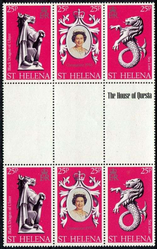 St. Helena - Gutter Block - QEII 25th Anniversary of Coronation 1978 - MNH