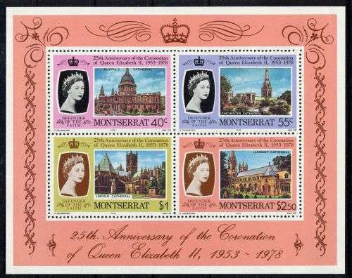 Montserrat - Miniature Sheets - QEII 25th Anniversary of Coronation 1978 - MNH