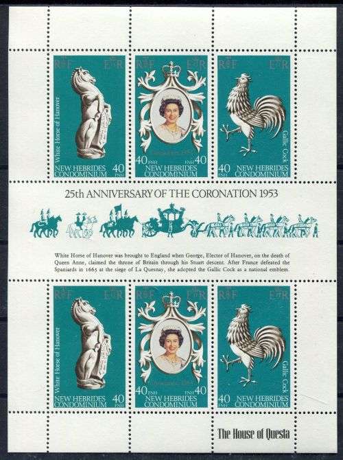 New Hebrides (British) - Sheet - QEII 25th Anniversary of Coronation 1978 - MNH