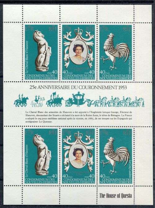 New Hebrides (French) - Sheet - QEII 25th Anniversary of Coronation 1978 - MNH