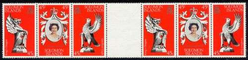 Solomon Islands - Gutter Strip - QEII 25th Anniversary of Coronation 1978 - MNH