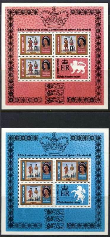 St. Lucia - Sheets - QEII 25th Anniversary of Coronation 1978 - MNH
