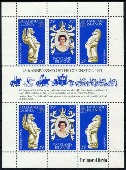 Falkland Islands - Sheet - QEII 25th Anniversary of Coronation 1978 - MNH