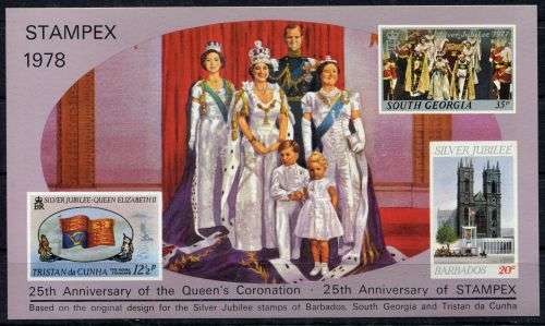 Great Britain - Stampex - Miniature Sheet - QEII 25th Anniversary of Coronation 1978 - MNH