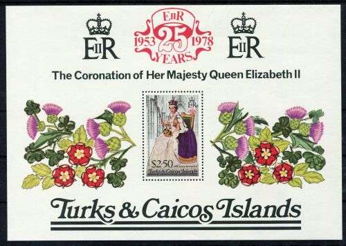 Turks and Caicos Islands - Miniature Sheet - QEII 25th Anniversary of Coronation 1978 - MNH