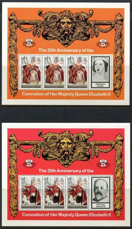 Turks and Caicos Islands - Sheets - QEII 25th Anniversary of Coronation 1978 - MNH