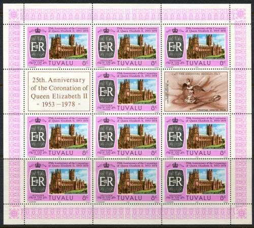 Tuvalu - Sheets - QEII 25th Anniversary of Coronation 1978 - MNH