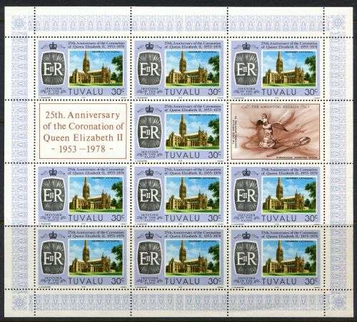 Tuvalu - Sheets - QEII 25th Anniversary of Coronation 1978 - MNH