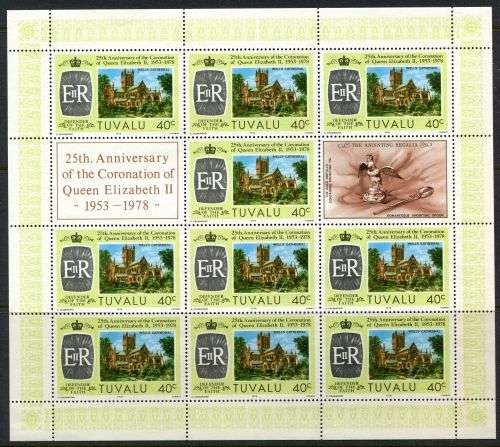 Tuvalu - Sheets - QEII 25th Anniversary of Coronation 1978 - MNH