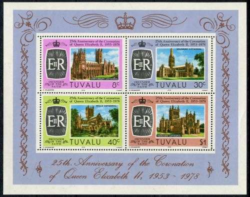 Tuvalu - Miniature Sheet - QEII 25th Anniversary of Coronation 1978 - MNH