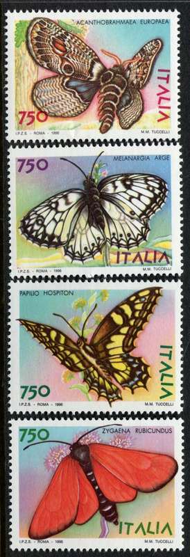 Italy - Butterflies and Moths - 1996 - MNH