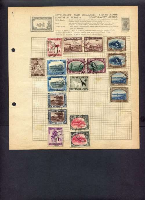 SWA - 24 Stamps Mounted(Hinged) on Both Sides of An Old Album Page