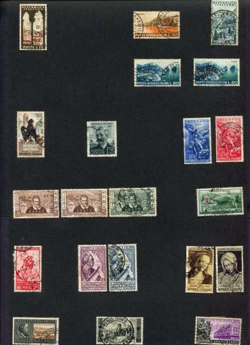 Italy - 21 Stamps Mounted(Hinged) on Old Album Page
