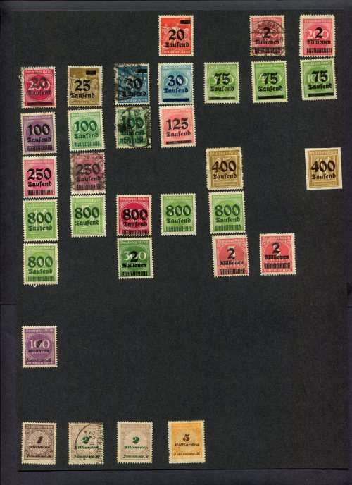 Germany - 32 Stamps Mounted(Hinged) on Old Album Page