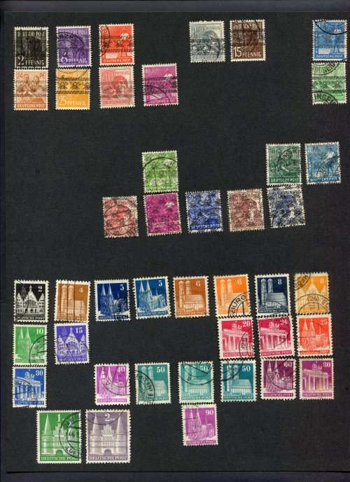 Germany - 42 Stamps Mounted(Hinged) on Old Album Page