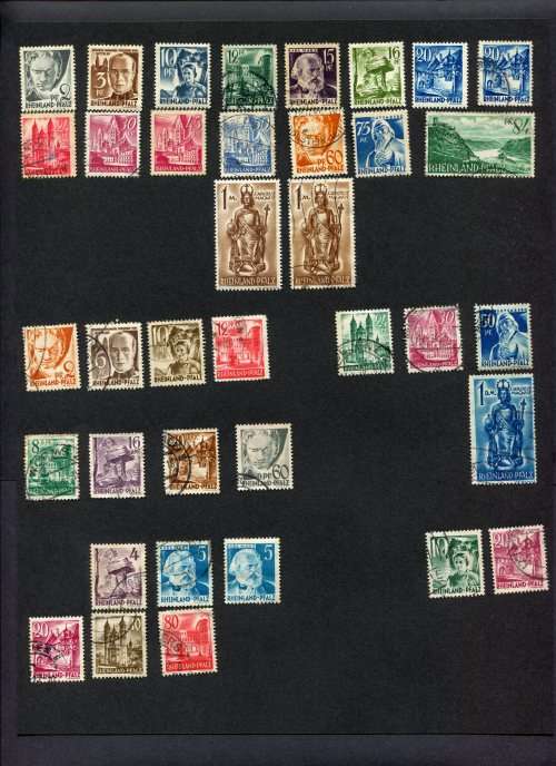 Germany - 37 Stamps Mounted(Hinged) on Old Album Page