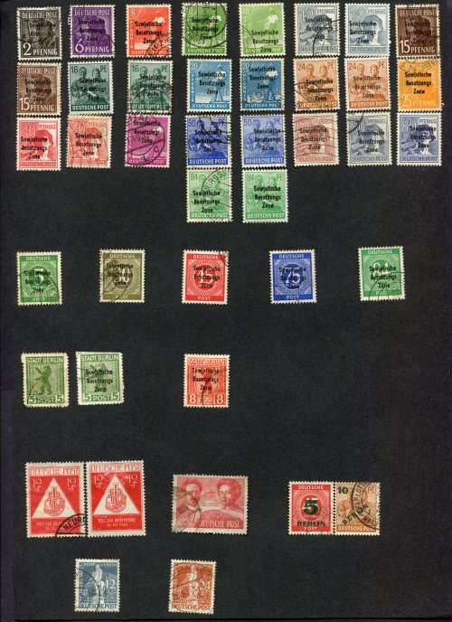 Germany - 41 Stamps Mounted(Hinged) on Old Album Page