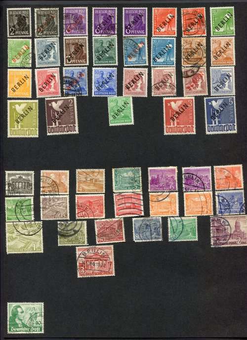 Germany - 51 Stamps Mounted(Hinged) on Old Album Page