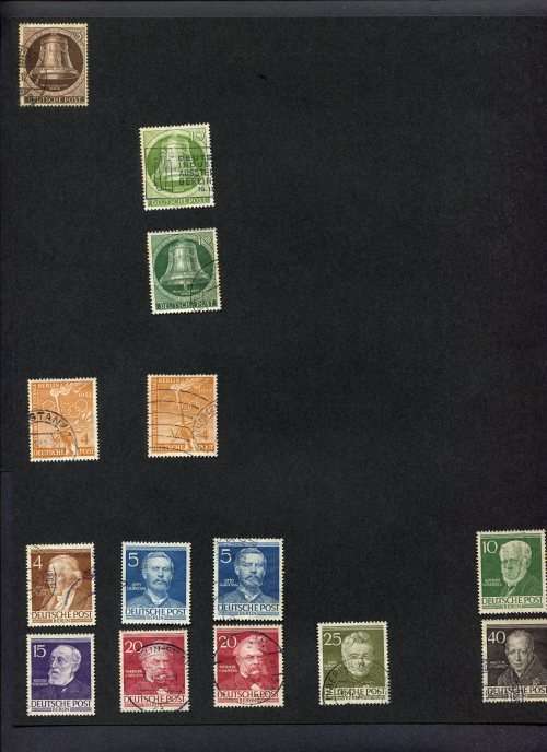 Germany - 14 Stamps Mounted(Hinged) on Old Album Page