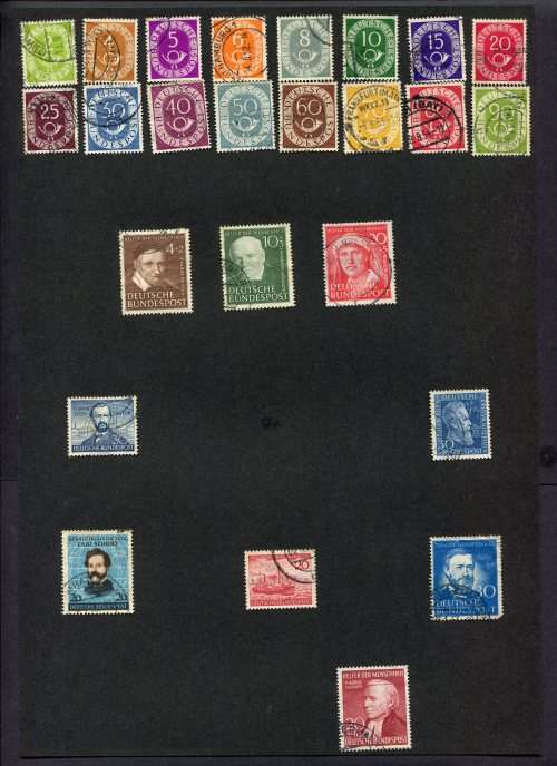 Germany - 25 Stamps Mounted(Hinged) on Old Album Page