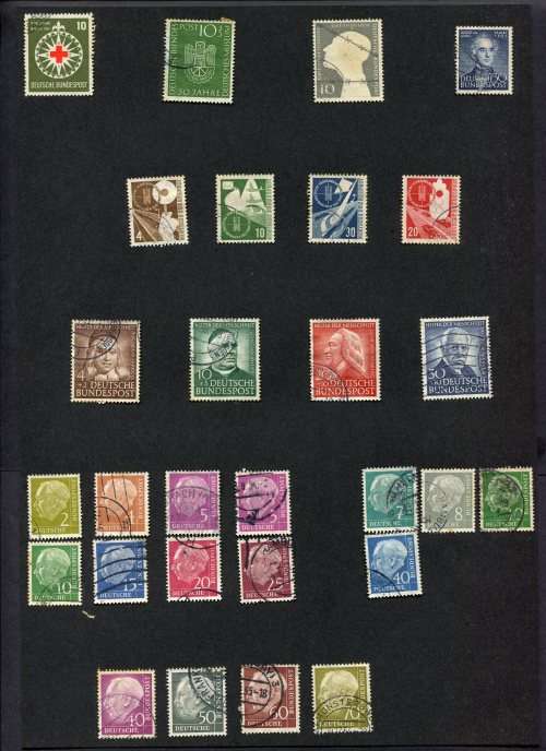 Germany - 28 Stamps Mounted(Hinged) on Old Album Page