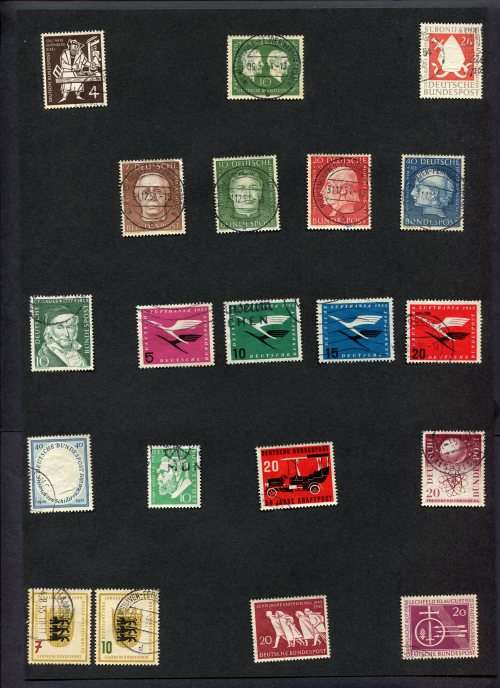 Germany - 20 Stamps Mounted(Hinged) on Old Album Page
