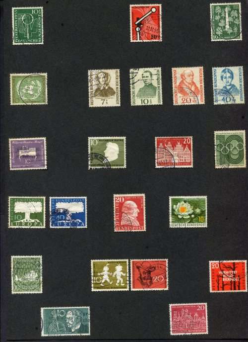 Germany - 22 Stamps Mounted(Hinged) on Old Album Page