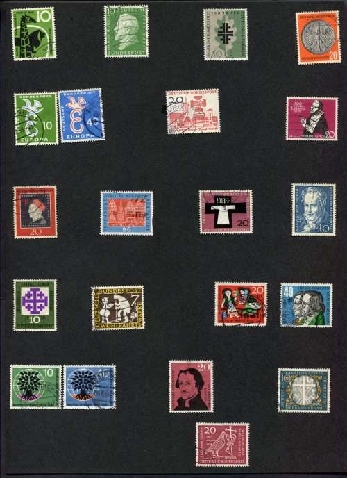 Germany - 21 Stamps Mounted(Hinged) on Old Album Page