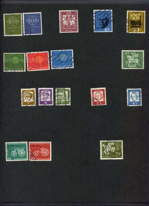 Germany - 17 Stamps Mounted(Hinged) on Old Album Page