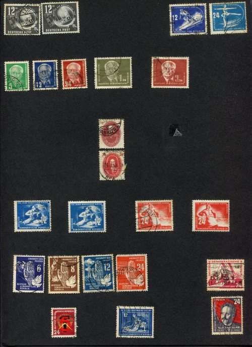 Germany - 23 Stamps Mounted(Hinged) on Old Album Page