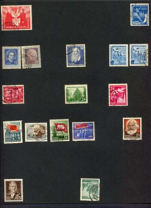 Germany - 17 Stamps Mounted(Hinged) on Old Album Page