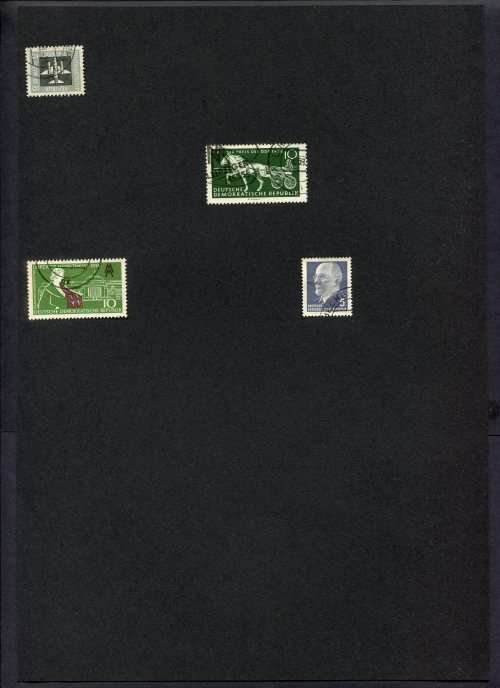 Germany - 4 Stamps Mounted(Hinged) on Old Album Page