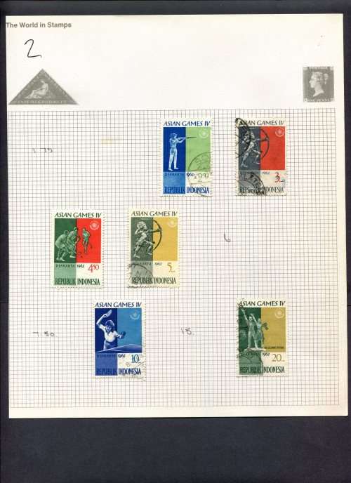 Sport - 6 Stamps Mounted(Hinged) on Album Page