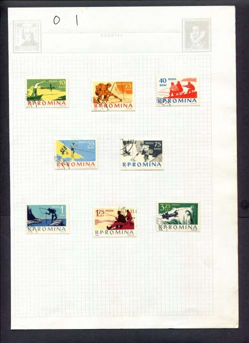 Sport - 8 Stamps Mounted(Hinged) on Album Page