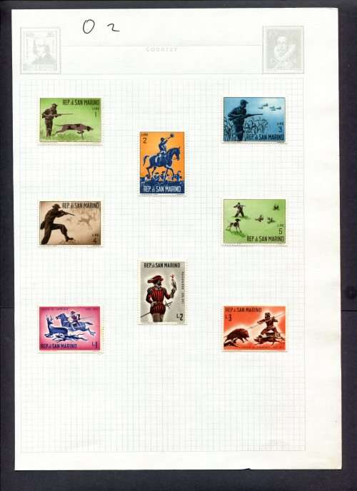 Sport - 8 Stamps Mounted(Hinged) on Album Page