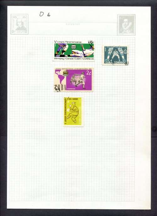 Sport - 4 Stamps Mounted(Hinged) on Album Page