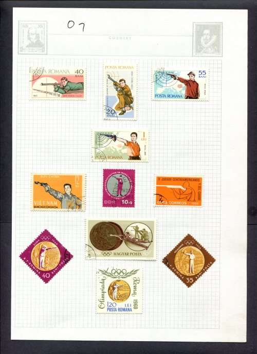 Sport - 11 Stamps Mounted(Hinged) on Album Page