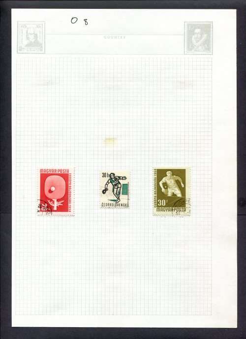 Sport - 3 Stamps Mounted(Hinged) on Album Page
