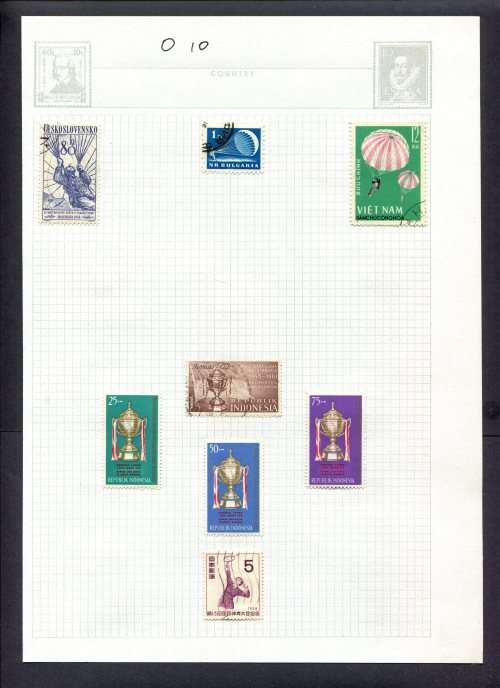 Sport - 8 Stamps Mounted(Hinged) on Album Page