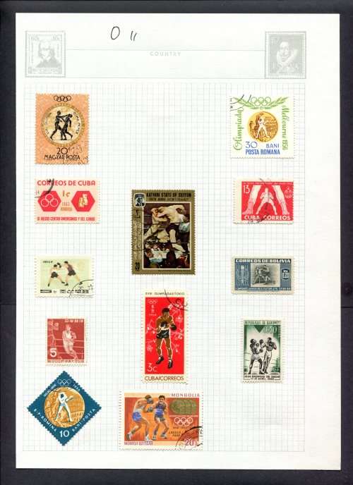 Sport - 12 Stamps Mounted(Hinged) on Album Page