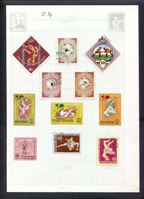 Sport - 11 Stamps Mounted(Hinged) on Album Page
